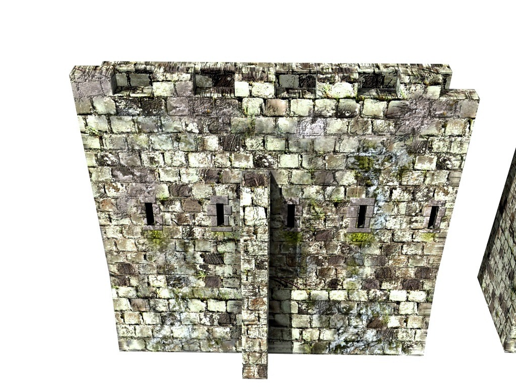 Medieval City fortifications Low-poly 3D model_4