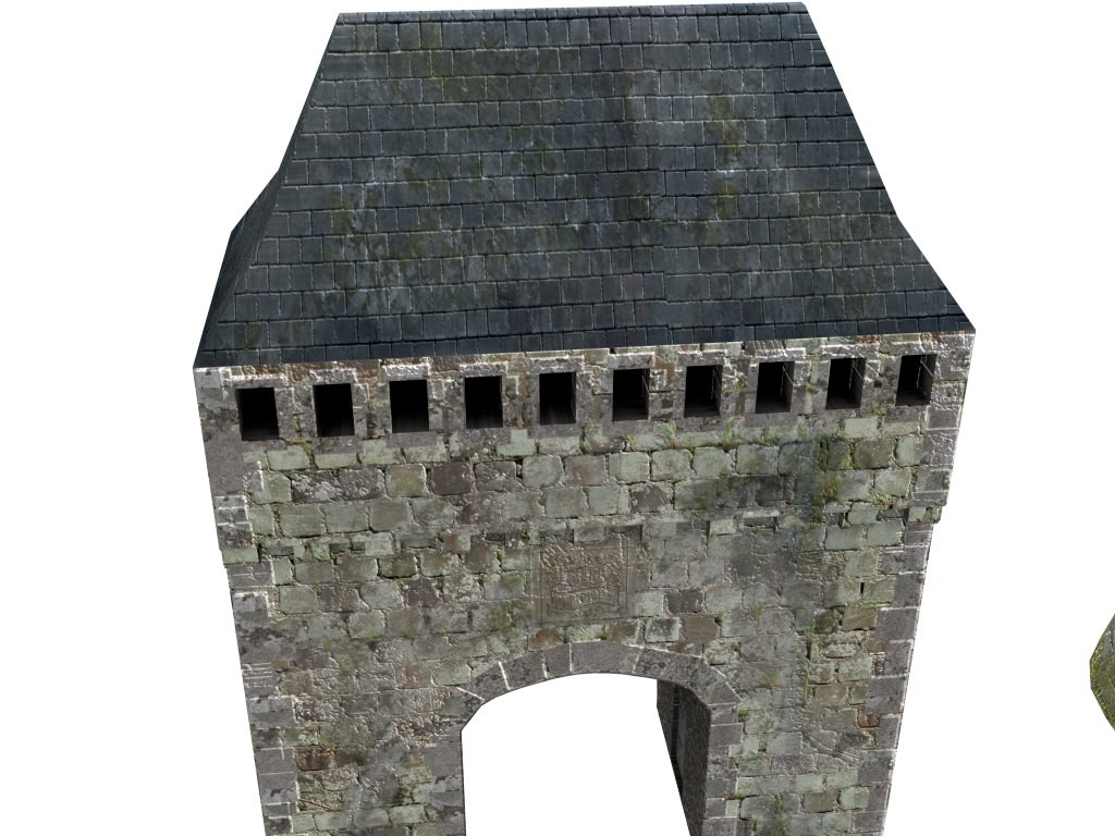 Medieval City fortifications Low-poly 3D model_8