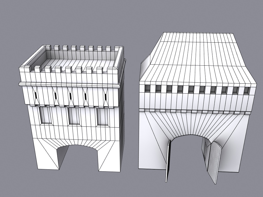 Medieval City fortifications Low-poly 3D model_17