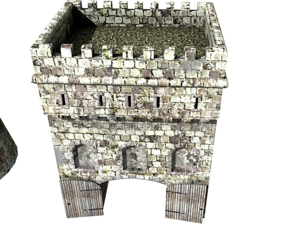 Medieval City fortifications Low-poly 3D model_6