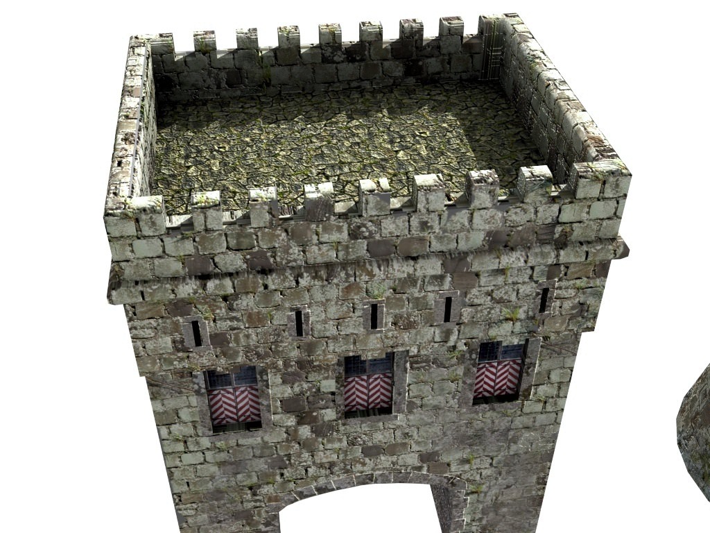 Medieval City fortifications Low-poly 3D model_5