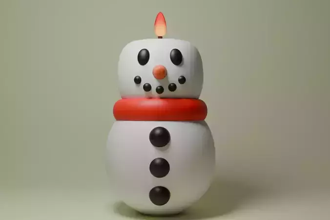 Snowman Candle