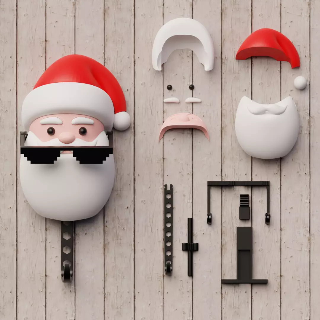 Santa Head Key Holder 3D print model