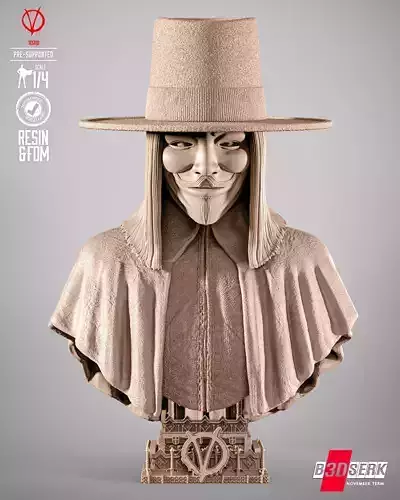 B3DSERK V for Vendetta Portrait Bust