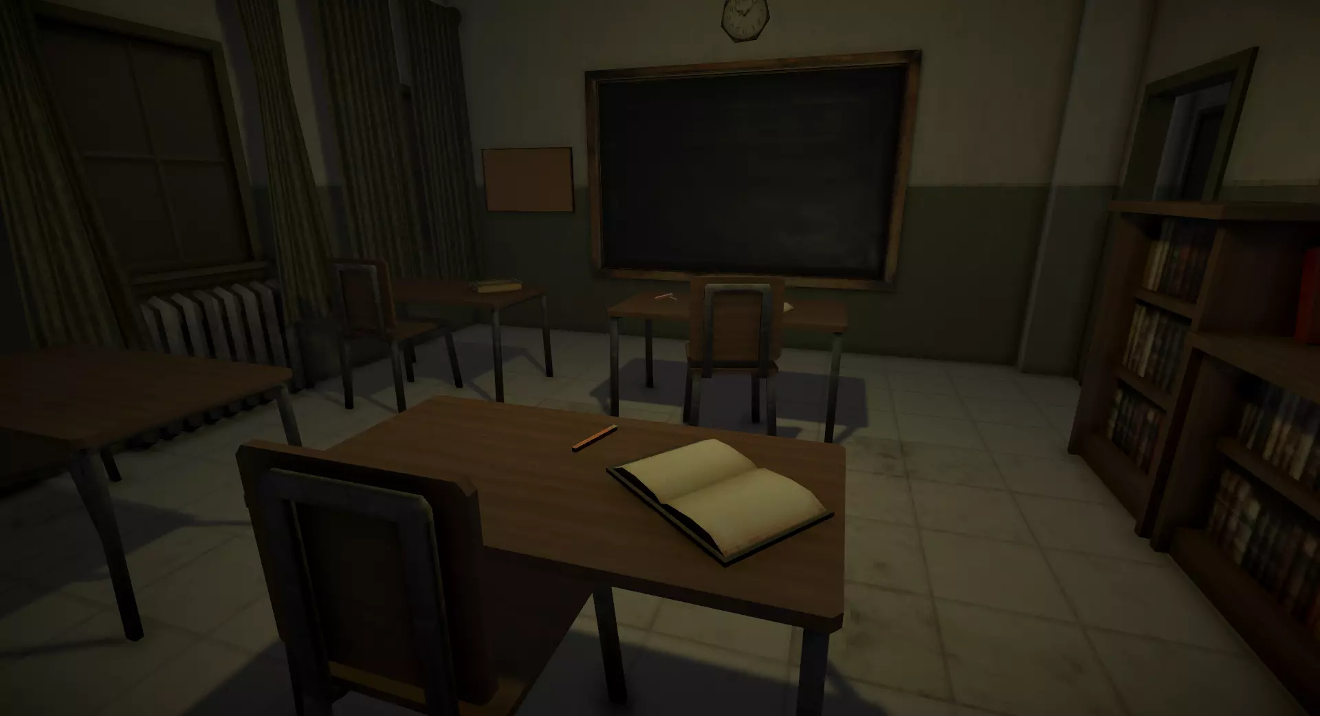 PSX - PS1 - School Interior - Modular - Low Poly Low-poly 3D model