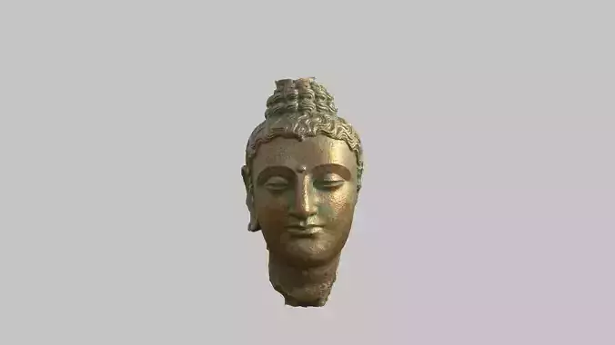 buddha face sculpture Statue hi poly