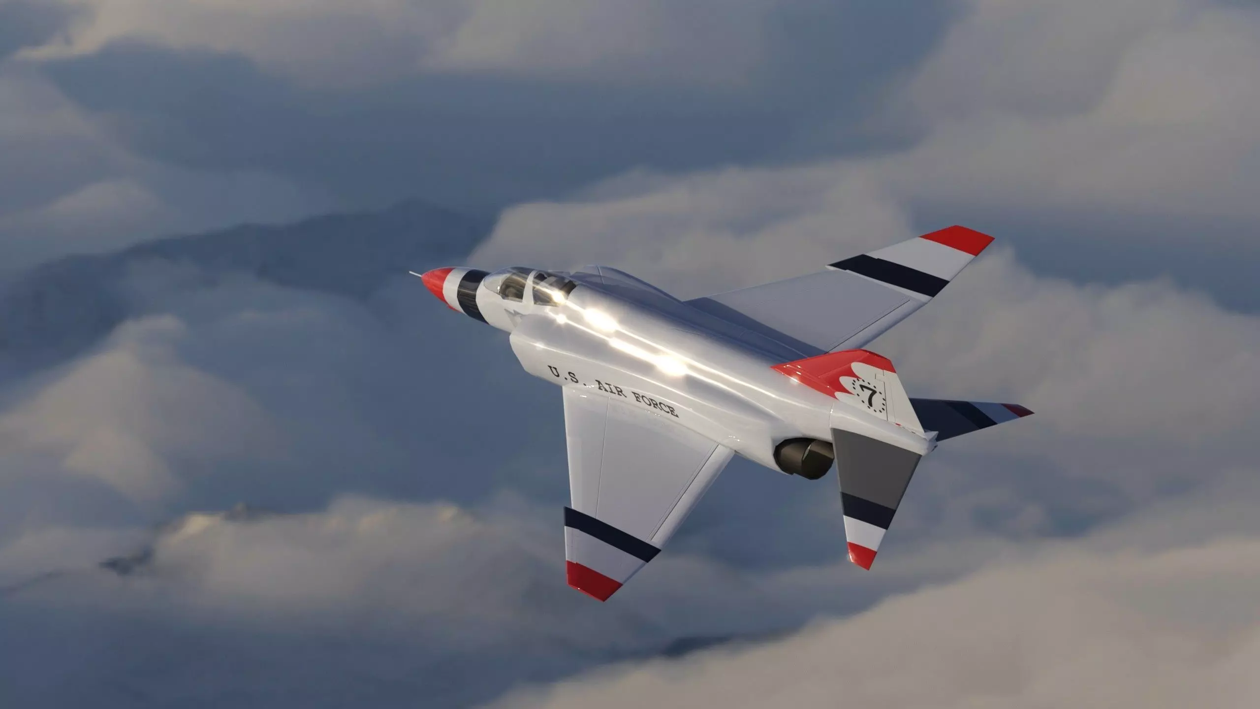 F-4 Phantom Thunderbirds Jet 3D model