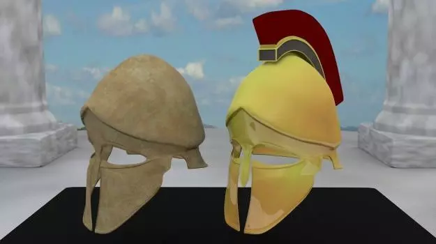 3D Model Ancient Greek Corinthian Helmets 3D model_0