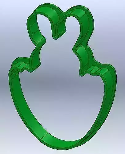 Rabit in Egg Ester cookie cutter 3D print model