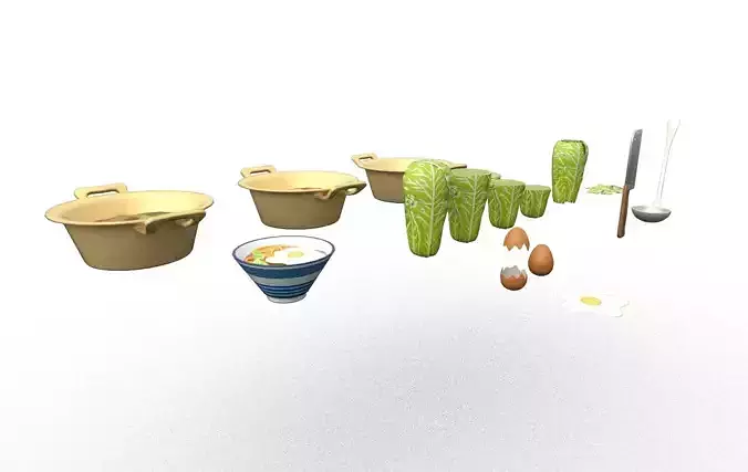 Stylized Noodle Food Prop Kit Raw Cooked Burnt Game Ready