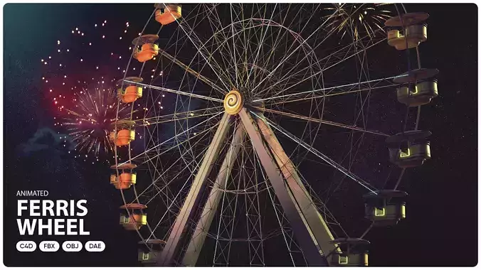 Realistic Animated Ferris Wheel