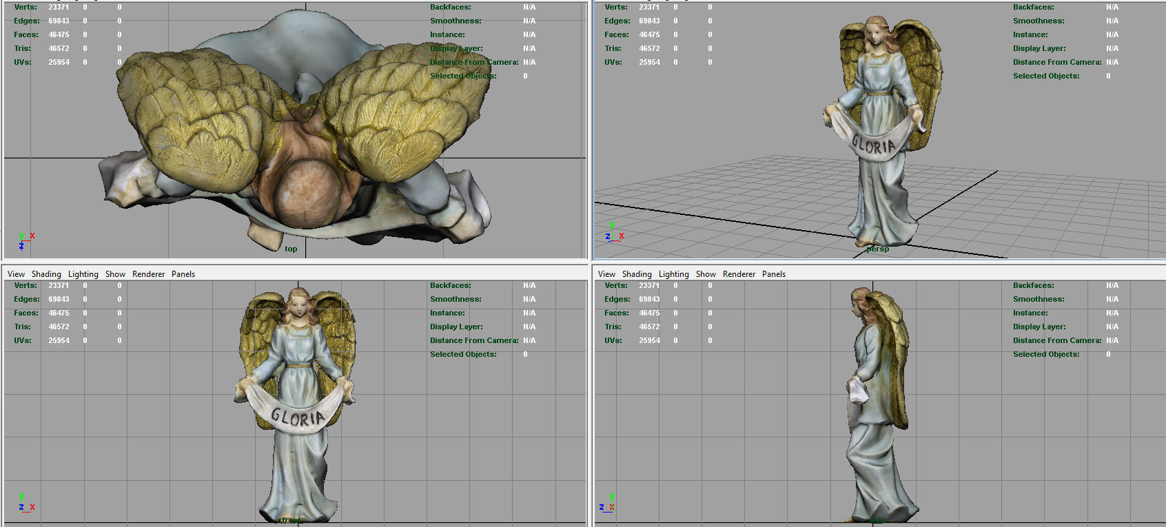 Gloria Angel Low-poly 3D model_9