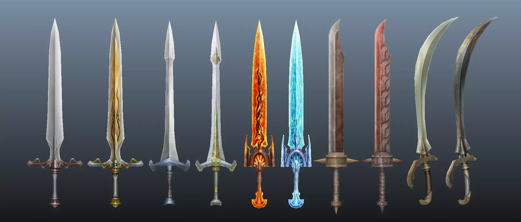 Medieval Modular Swords pack Low-poly 3D model Low-poly 3D model