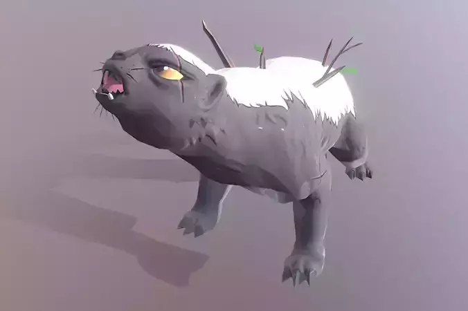 HONEY BADGER Roar And Threat Pbr Fbx Animated
