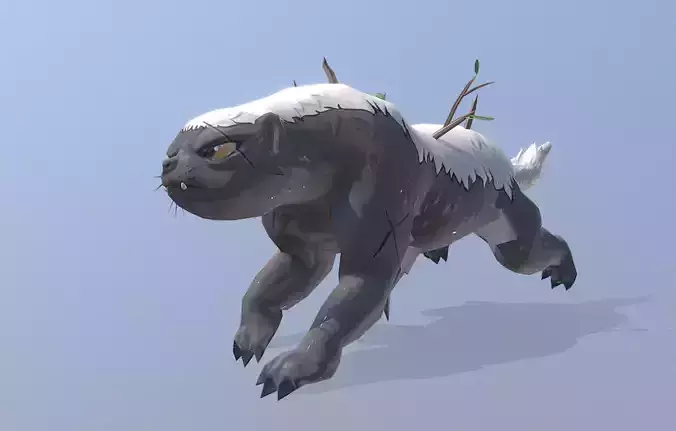 HONEY BADGER Heavy Running Pbr Fbx Animated