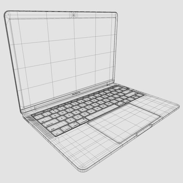 Apple MacBook Pro 13 Low-poly 3D model_9