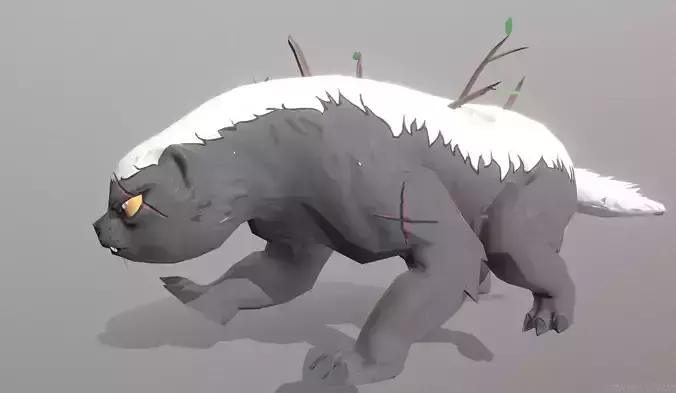 HONEY BADGER Sneeky Walking Pbr Fbx Animated