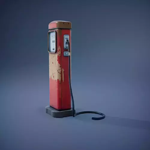 Vintage Red Gas Pump model pack