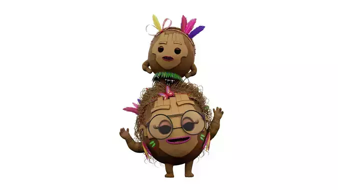 Coco Girl and Baby Rigged