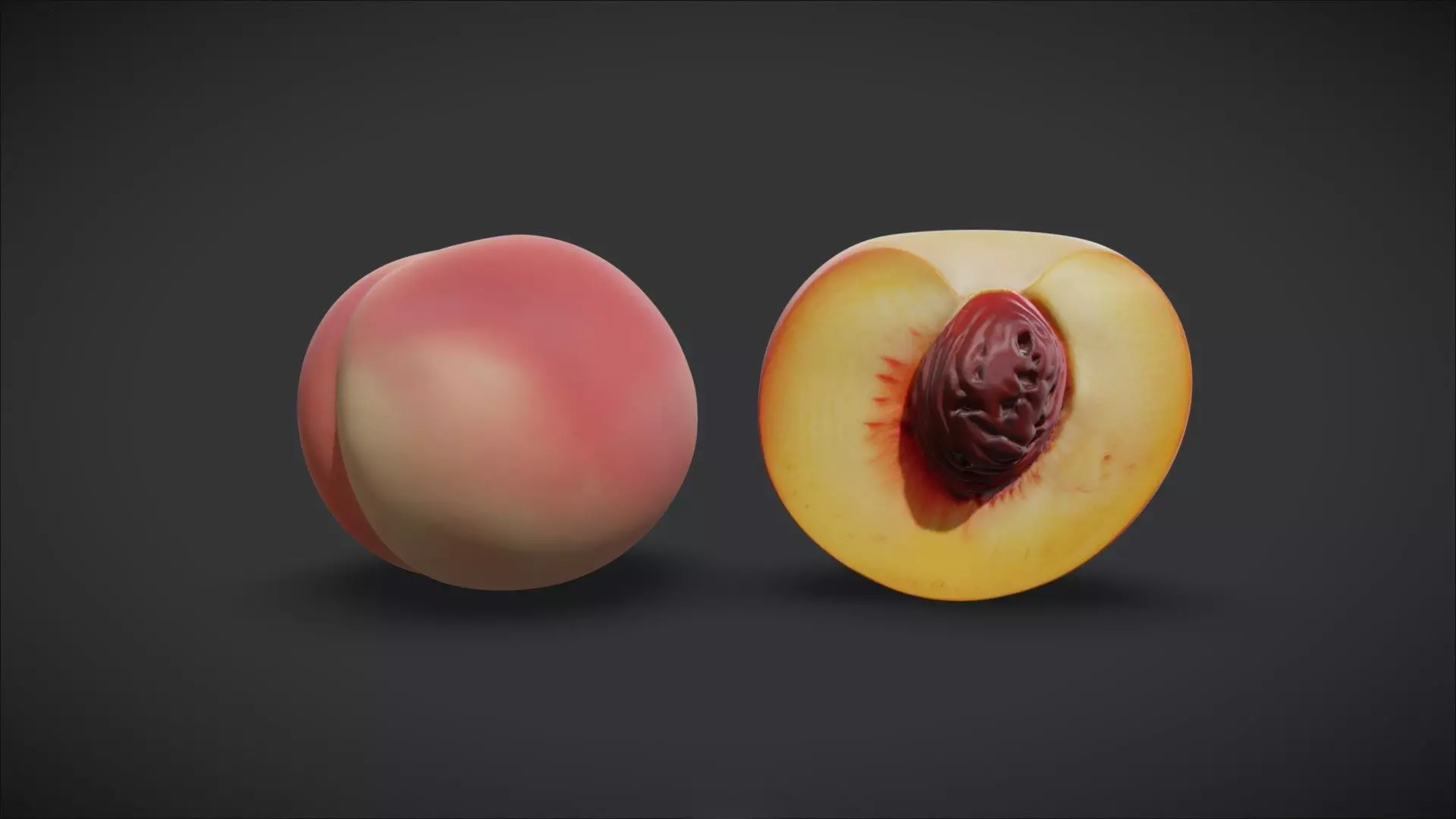 Photorealistic Peach Bundle - 2 Models 3D model