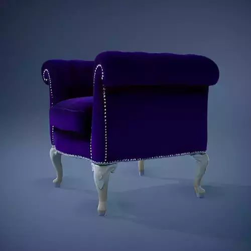 Elegant Purple Velvet Armchair model pack