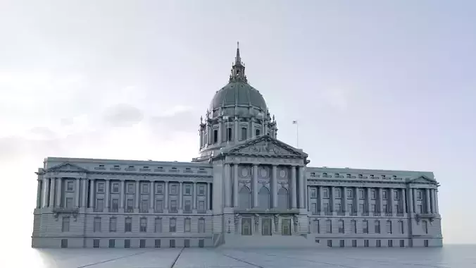 San Francisco City Hall  UltraRealistic 3D Model  Low-poly 3D model 3
