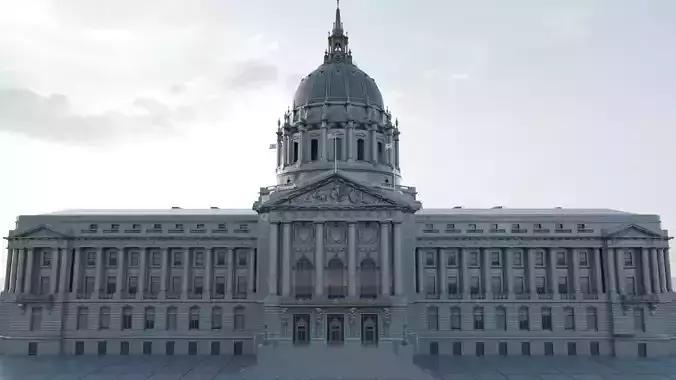 San Francisco City Hall  UltraRealistic 3D Model  Low-poly 3D model 7