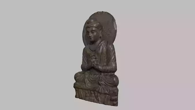 Buddha sculpture statue hi poly
