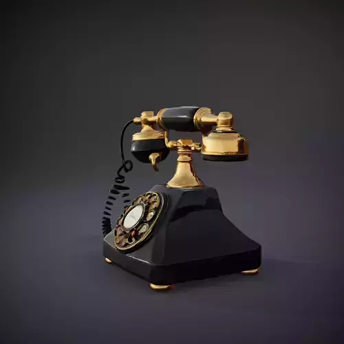 Vintage Black Gold Telephone model pack