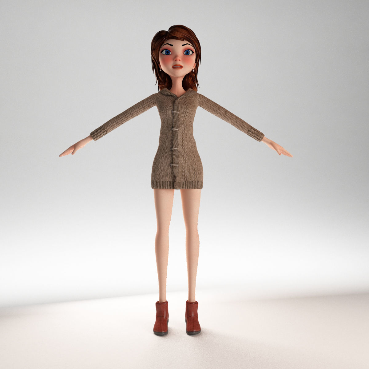 3D model Cartoon Girl Rigged VR / AR / low-poly rigged | CGTrader
