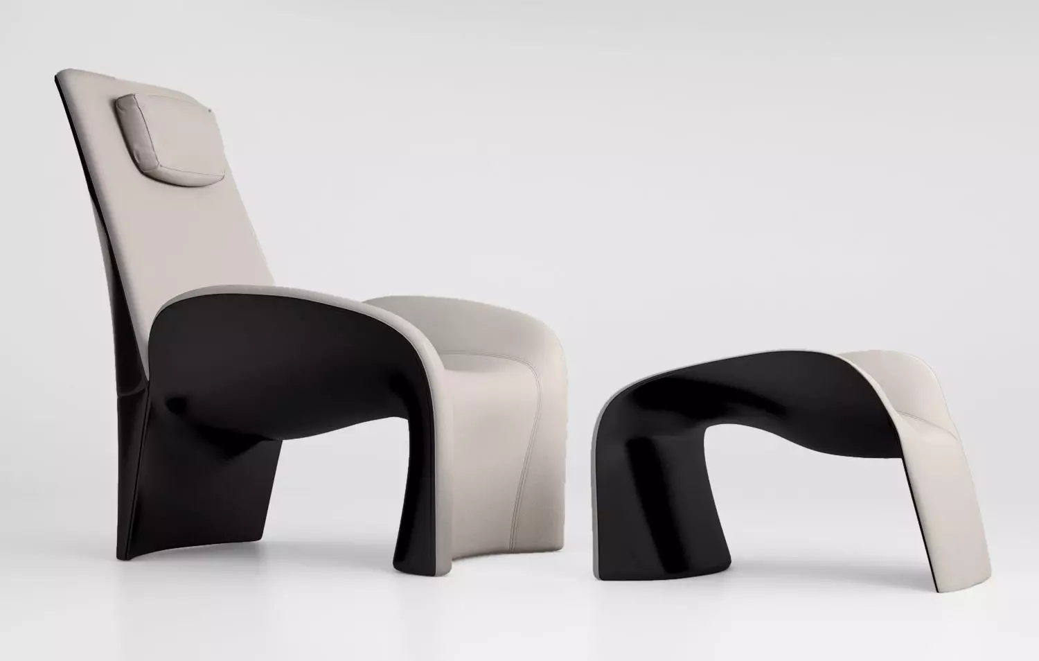 Giorgetti Eva armchair pouff 3D model_0