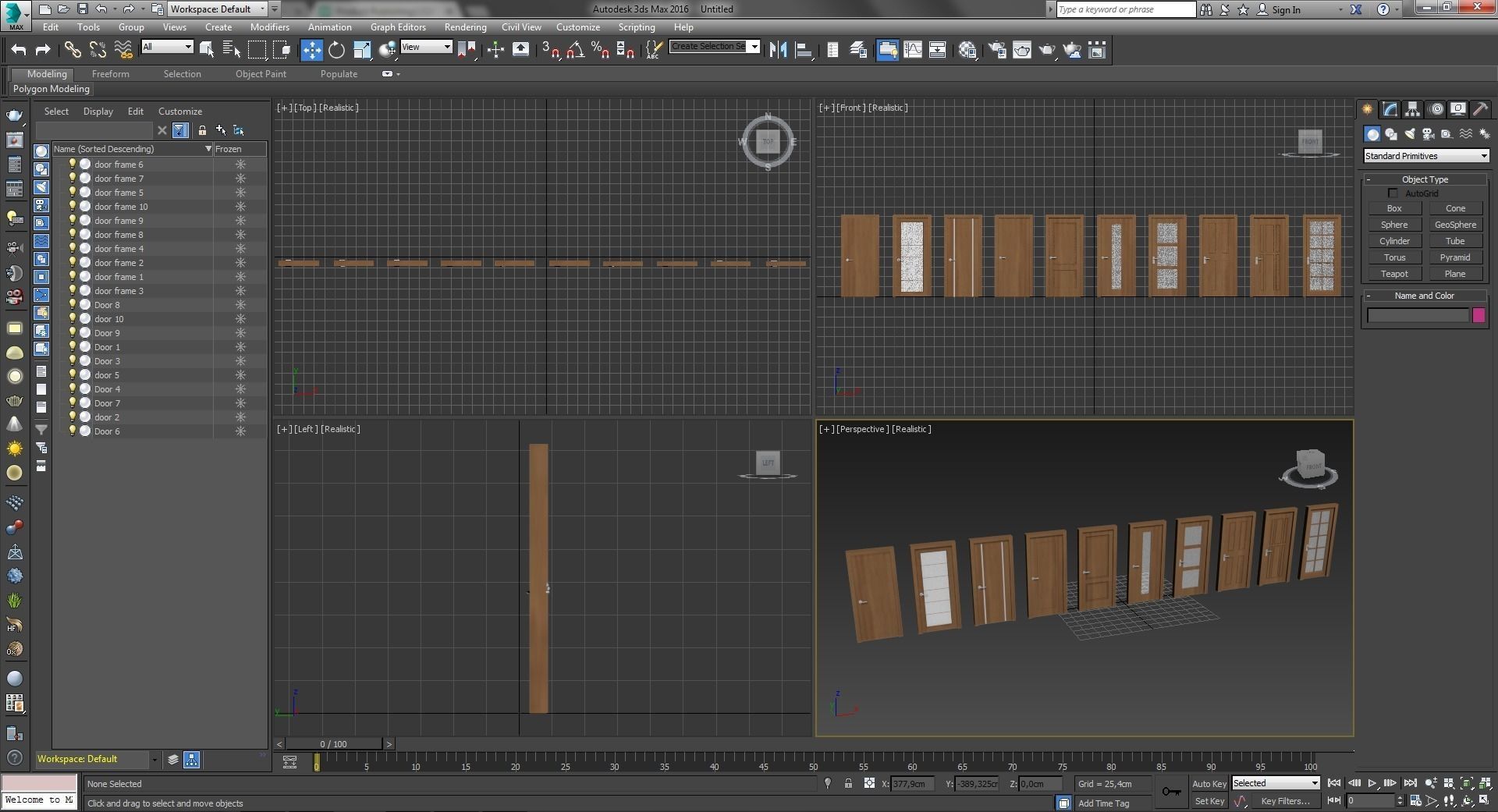 Modern Doors Low-poly 3D model_7