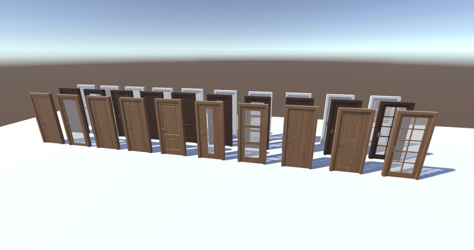 Modern Doors Low-poly 3D model_3