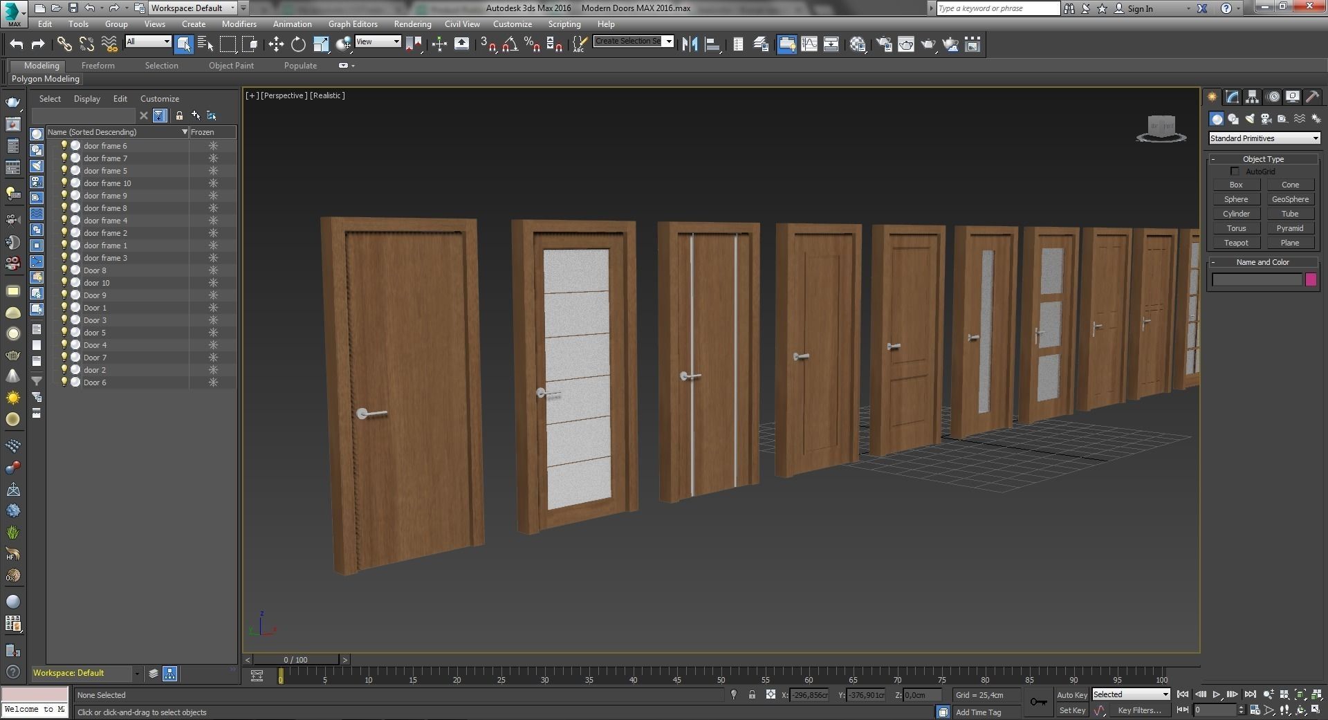 Modern Doors Low-poly 3D model_8