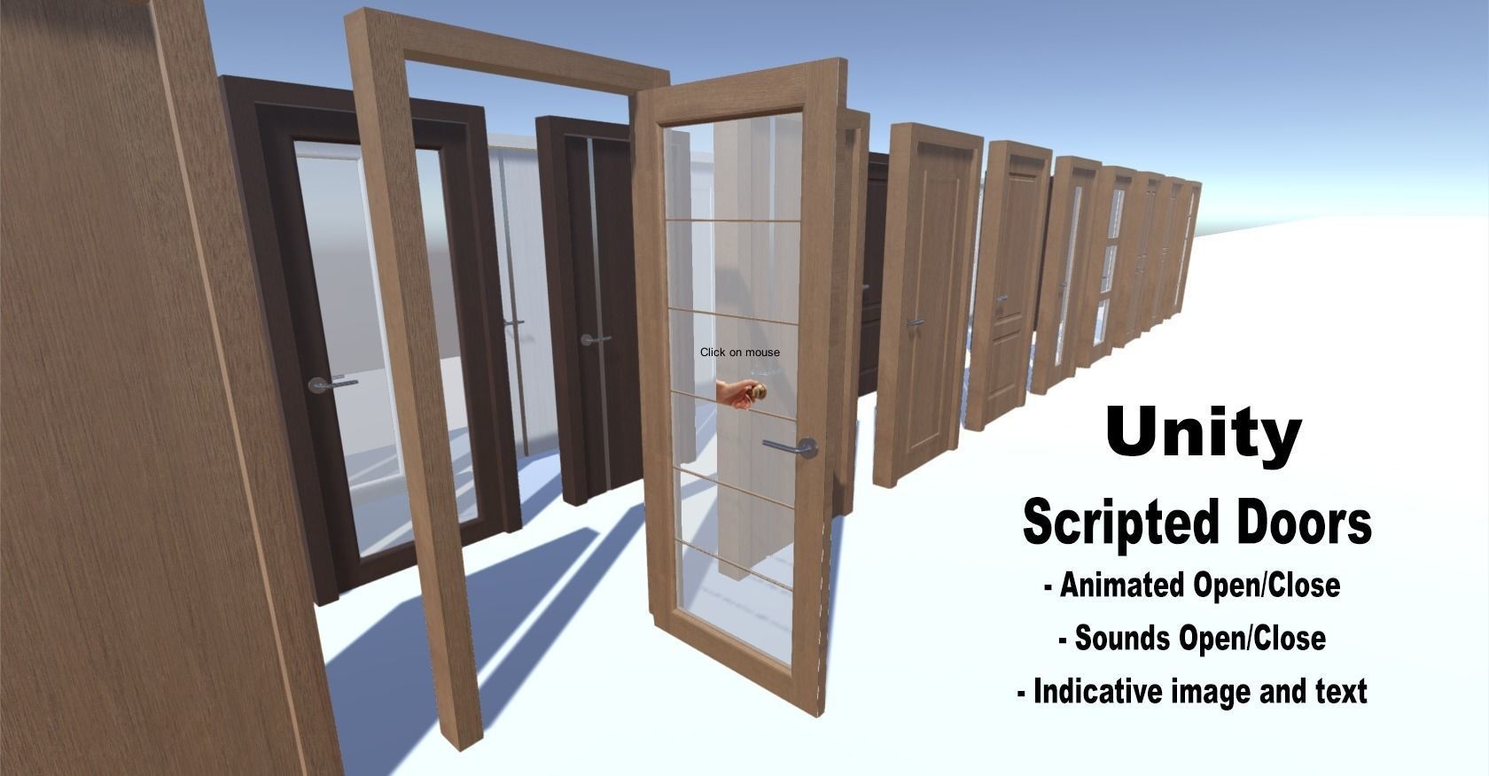 Modern Doors Low-poly 3D model_2