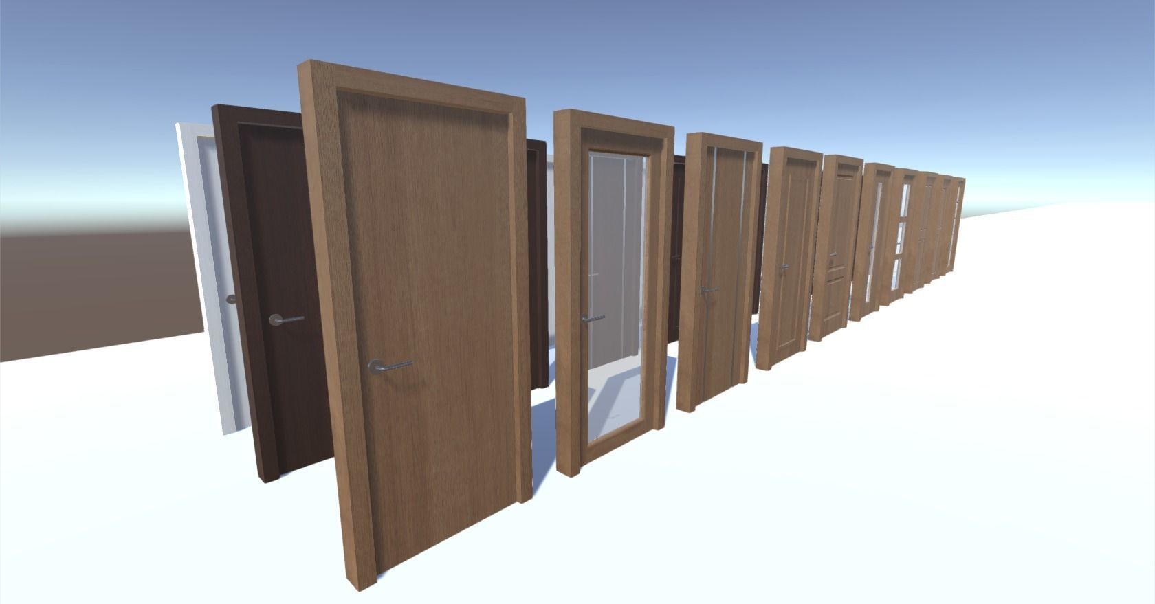 Modern Doors Low-poly 3D model_1