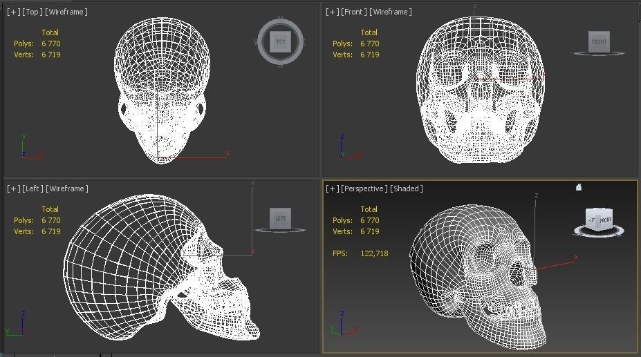 Skull 3D model Low Poly Low-poly 3D model_4