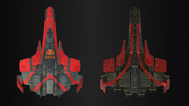 Spaceship Fighter Low-poly 3D model_2