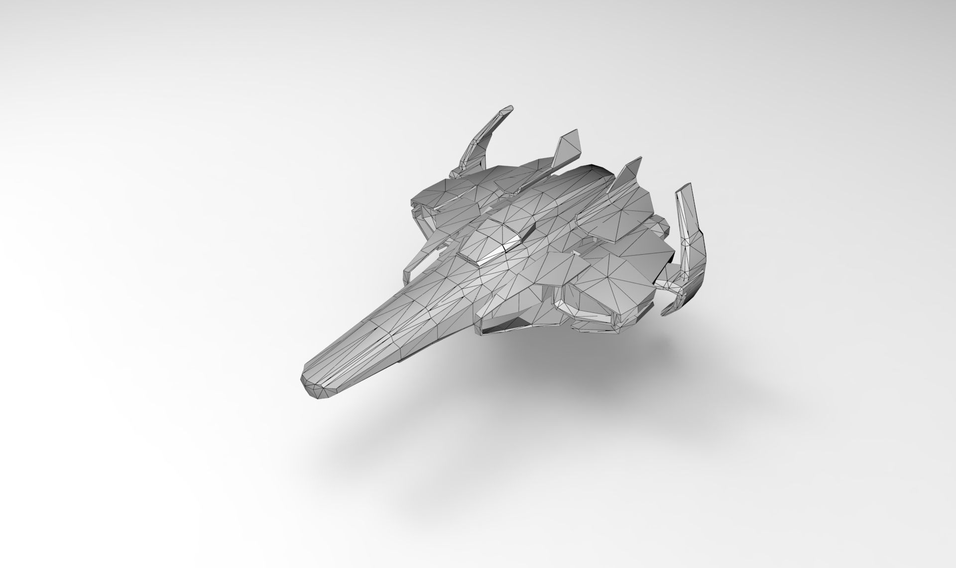 Spaceship Fighter Low-poly 3D model_6