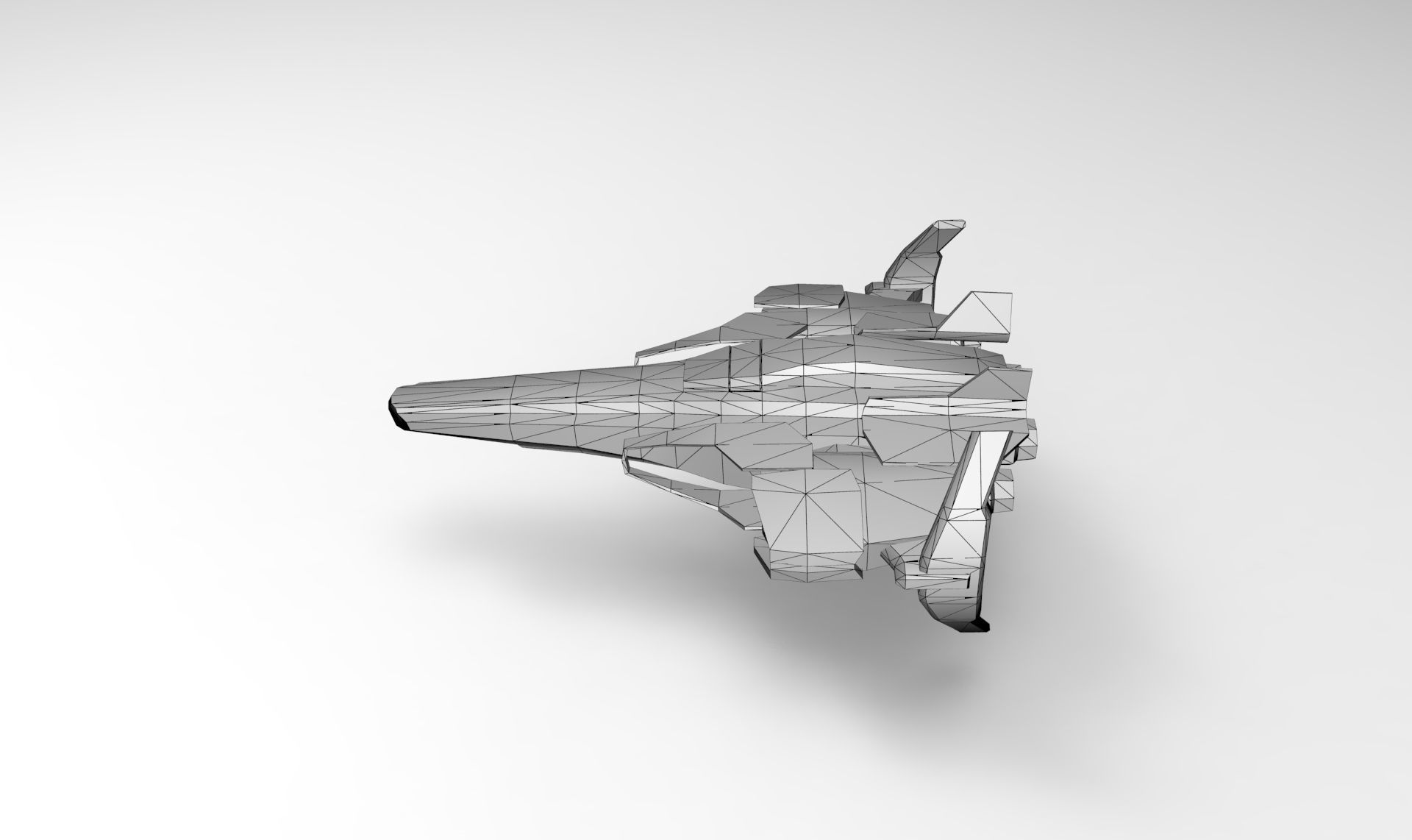 Spaceship Fighter Low-poly 3D model_4