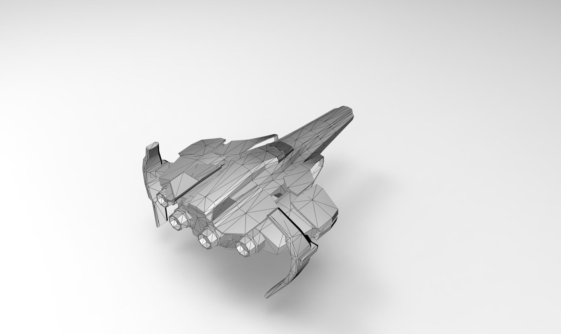 Spaceship Fighter Low-poly 3D model_5