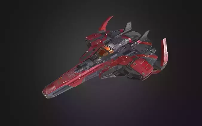 Spaceship Fighter Low-poly 3D model