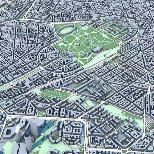 Porta Sempione Milano City 3D model 6