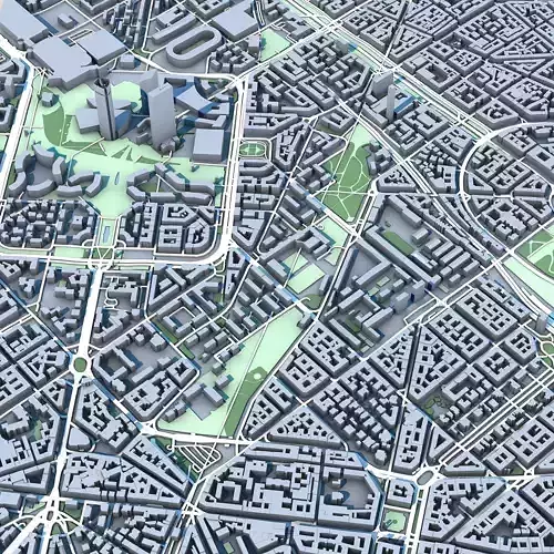 Porta Sempione Milano City 3D model 5