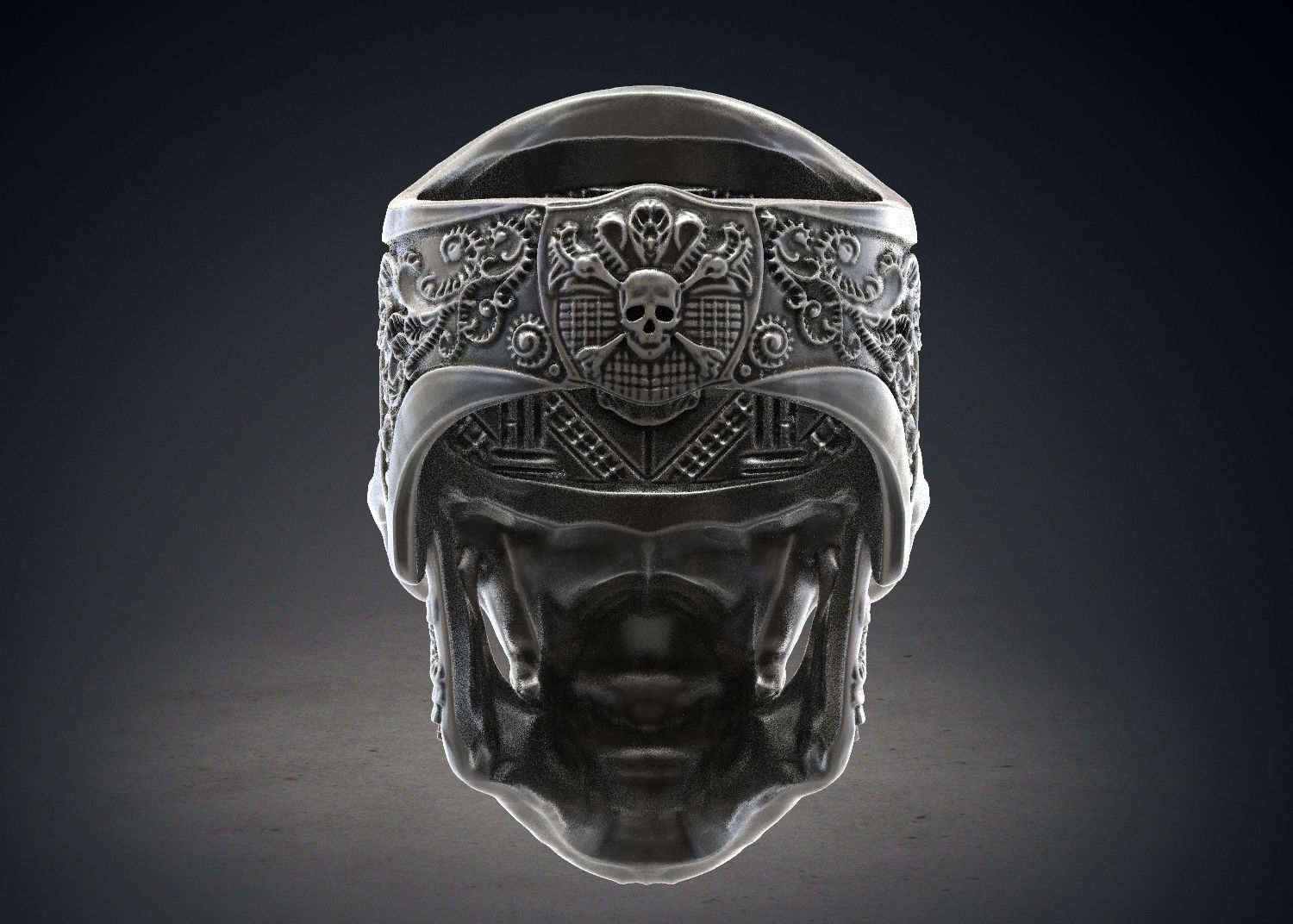 Ring Masonic Skull  Freemasons Ring STL 3d model for 3d printing 3D print model_7