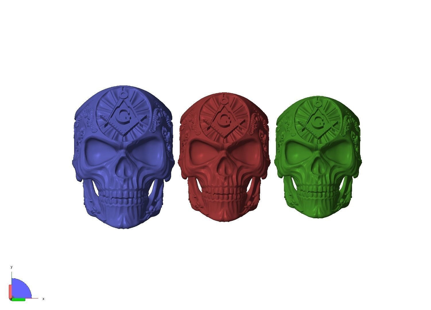 Ring Masonic Skull  Freemasons Ring STL 3d model for 3d printing 3D print model_8