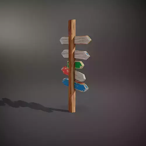 Colorful Wooden Signpost model pack
