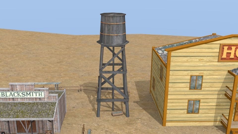 Western town Free low-poly 3D model_19