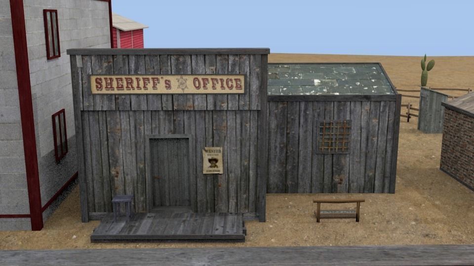 Western town Free low-poly 3D model_10