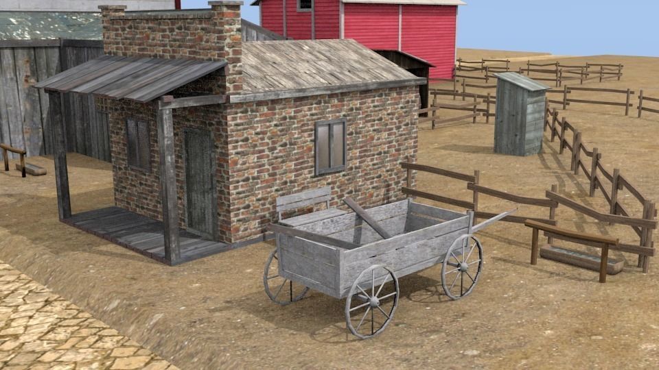 Western town Free low-poly 3D model_12